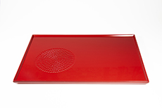 Tablett handgearbeitet lackiert (Urushi) glatt rot