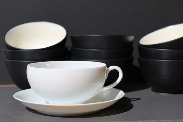 tea cups of industrial production